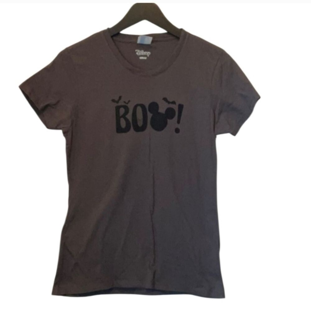 Disney 'Boo!' Graphic T-Shirt Black/Gray 100% Cotton Size Small